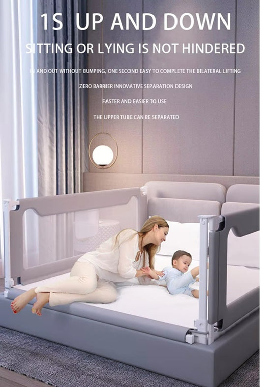 Curvear Baby Safety Bed Rail, Adjustable Child Bedside Barrier for Toddler Protection and Safety
