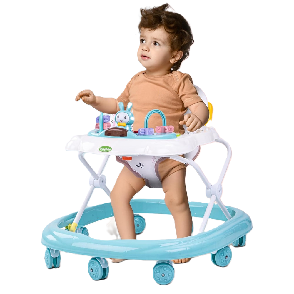Baby Walker for Kids, Adjustable Height, Toys, Music, Activity Walker for Babies 6-18 Months, Round